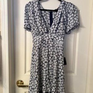Lulu's XL Garden Explorer Navy Blue Floral Print Mini Dress